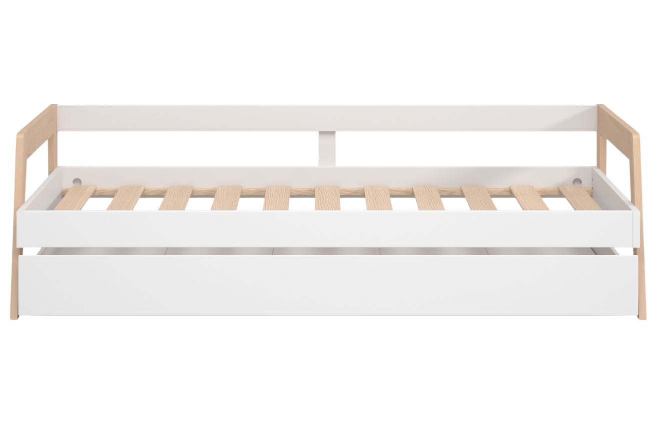 Marckeric Bílá dřevěná rozkládací postel Carrie 90 x 200/190 cm