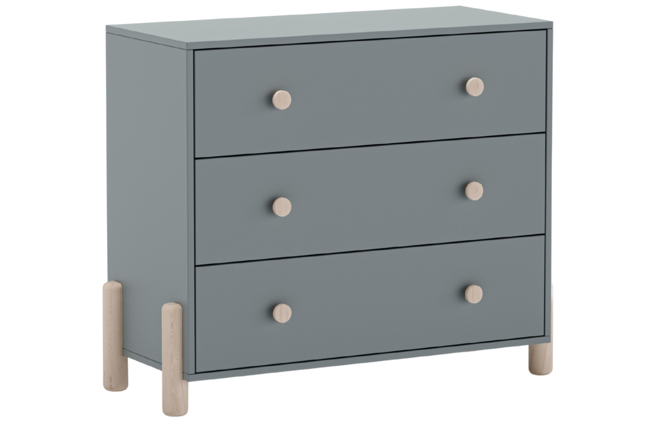 Marckeric Šedozelená dřevěná komoda Enola 90 x 40 cm