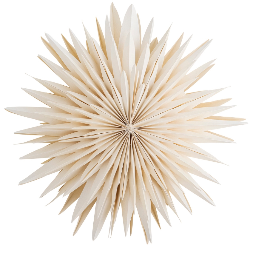 Bloomingville Bílá papírová vánoční světelná hvězda Elijas 50 cm