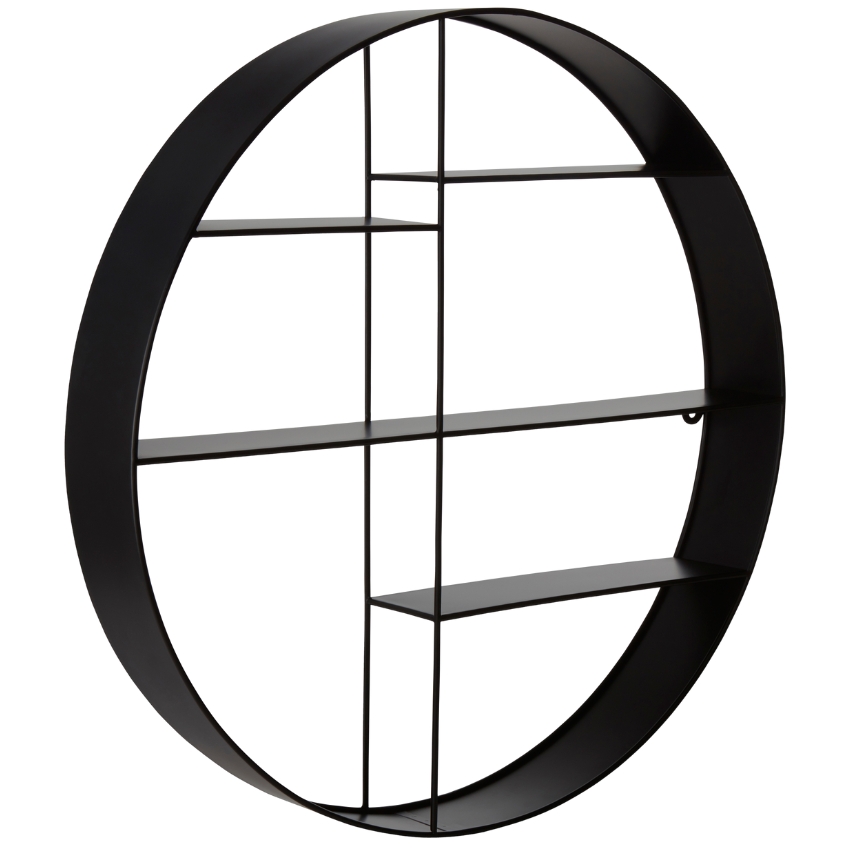 Jotex Černá kovová nástěnná police WHEELER 68 cm