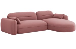 Cosmopolitan Design Růžová sametová rohová pohovka Sydney 275 cm