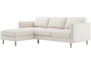 Micadoni Bílá sametová rohová pohovka Eden 250 cm