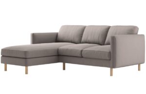 Micadoni Šedobéžová sametová rohová pohovka Eden 223 cm