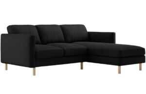 Micadoni Černá sametová rohová pohovka Eden 223 cm