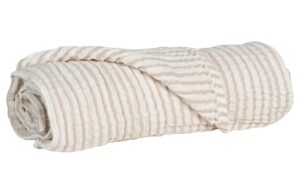 Bílo-béžová mušelínová dětská deka Quax Natural 110 x 90 cm