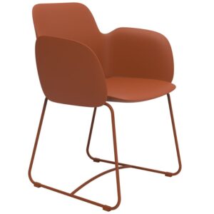 VONDOM Terakotově oranžové plastové zahradní křeslo PEZZETTINA