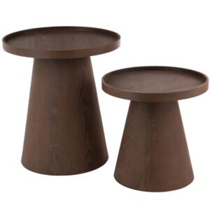 J-line Set dvou hnědých odkládacích stolků Kled 45/38