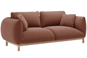 Micadoni Terakotově červená sametová dvoumístná pohovka Ada 178 cm