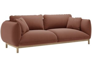 Micadoni Terakotově červená sametová trojmístná pohovka Ada 208 cm
