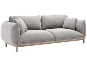 Micadoni Světle šedá trojmístná pohovka Ada 208 cm