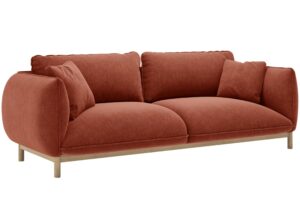 Micadoni Cihlově červená trojmístná pohovka Ada 208 cm