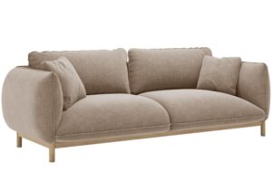 Micadoni Tmavě béžová trojmístná pohovka Ada 208 cm