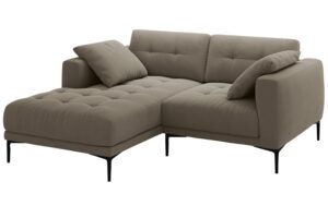 Micadoni Hnědošedá sametová rohová pohovka Bemy 205 cm