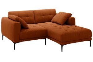 Micadoni Terakotově oranžová sametová rohová pohovka Bemy 205 cm
