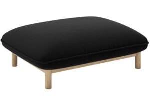 Micadoni Černá sametová podnožka Ada 95 x 65 cm