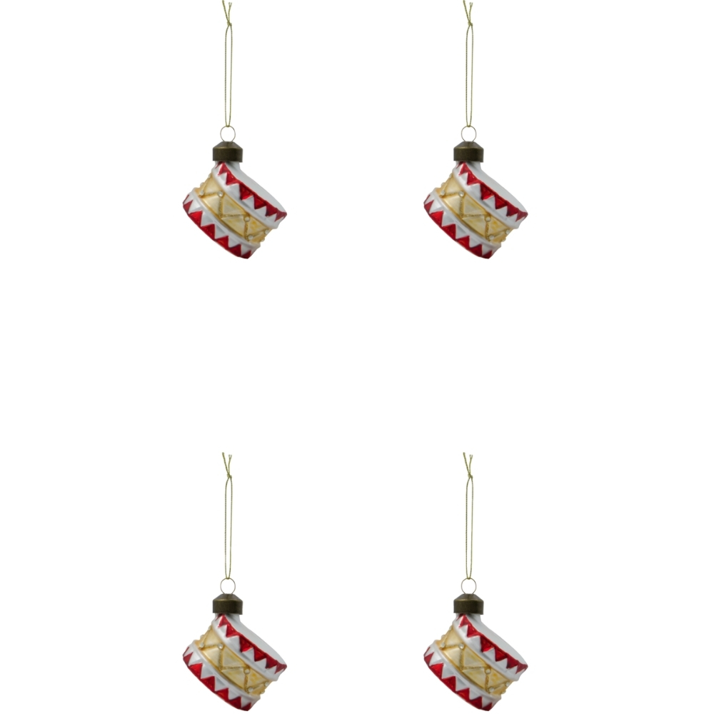 House Doctor Červeno-zlaté skleněné vánoční ozdoby Tambur