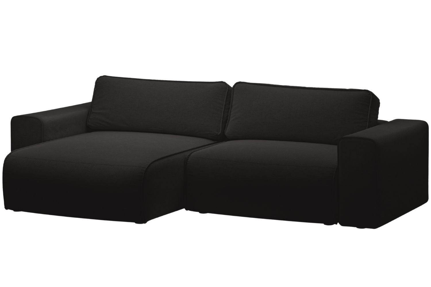 Micadoni Černá rozkládací pohovka Victor 246 cm