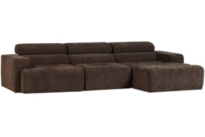 WOOOD Tmavě hnědá rohová pohovka Novi 300 cm