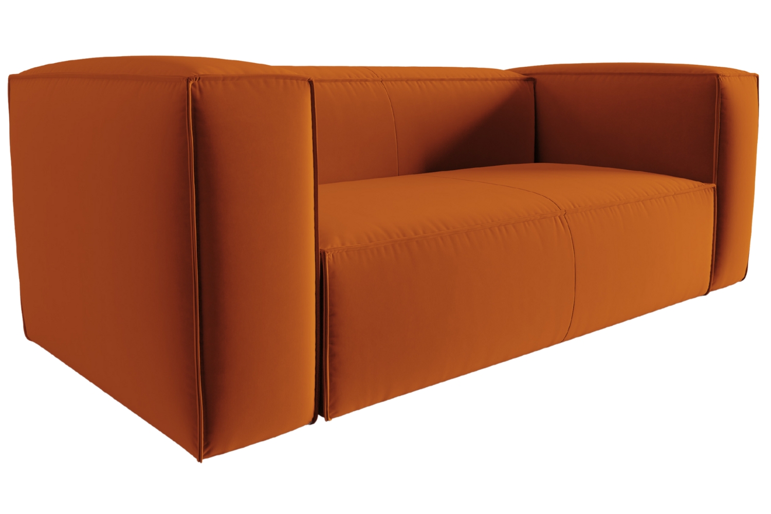 Cosmopolitan Design Terakotově oranžová sametová dvoumístná pohovka Mackay 150 cm