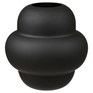 Nordic Living Černá skleněná váza Mort 21 cm