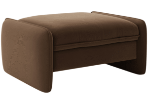 Micadoni Hnědá sametová podnožka Georgia 95 x 70 cm