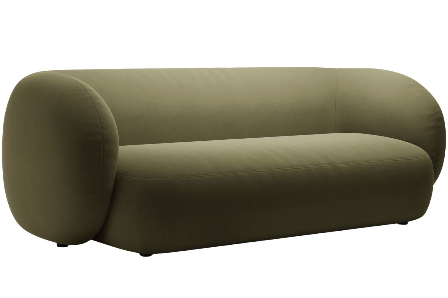 Micadoni Zelená sametová trojmístná pohovka Kate 213 cm