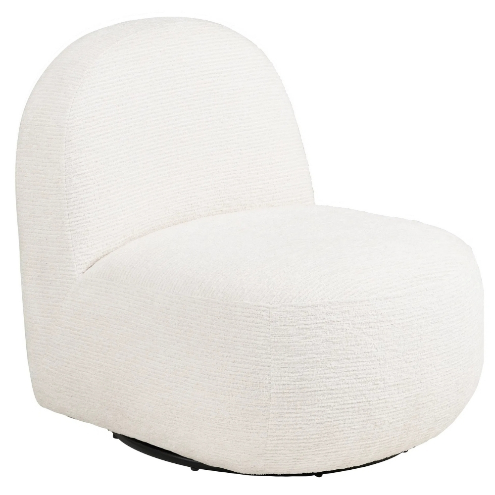 Nordic Living Bílé otočné křeslo Milio