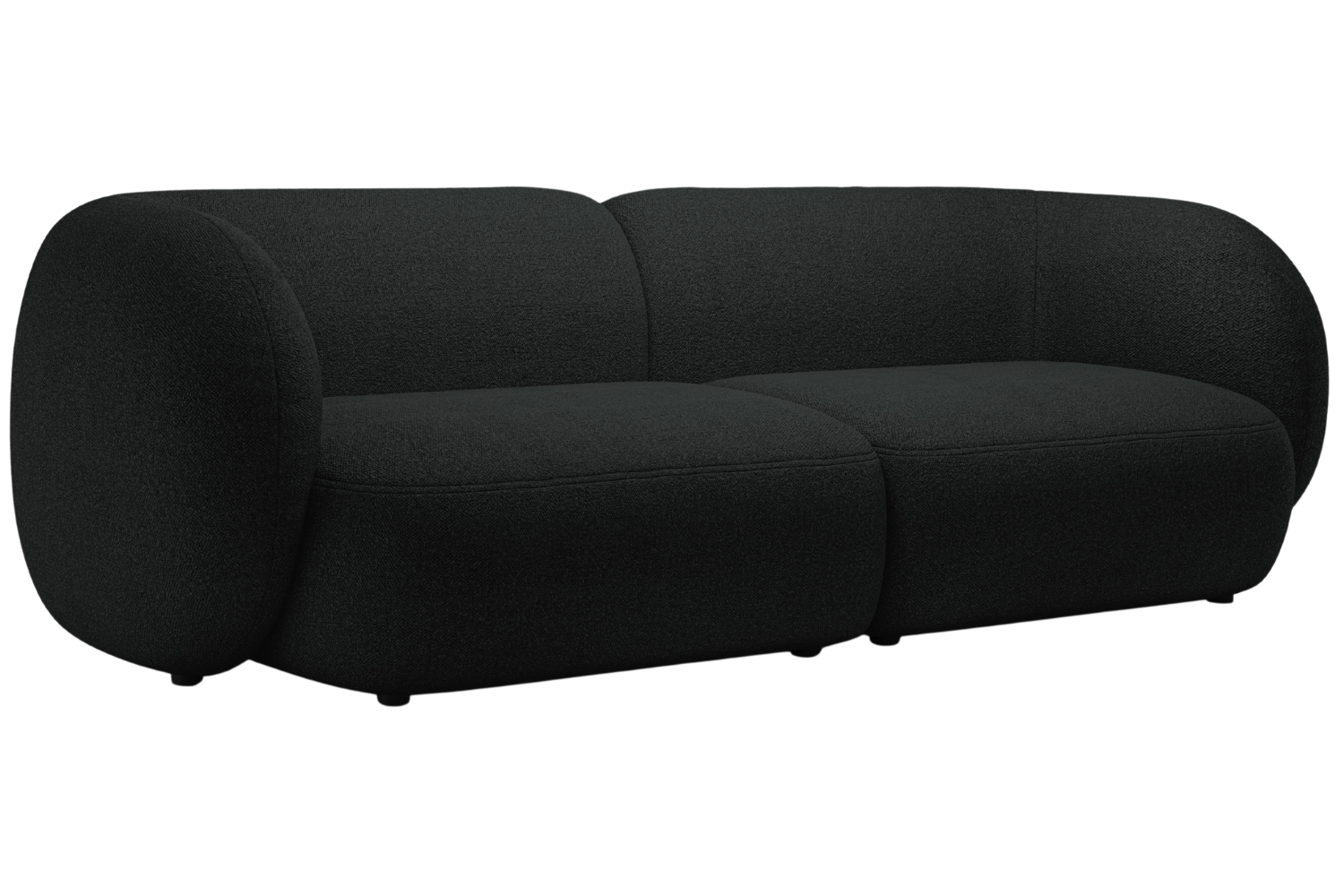 Micadoni Černá bouclé čtyřmístná pohovka Kate 243 cm
