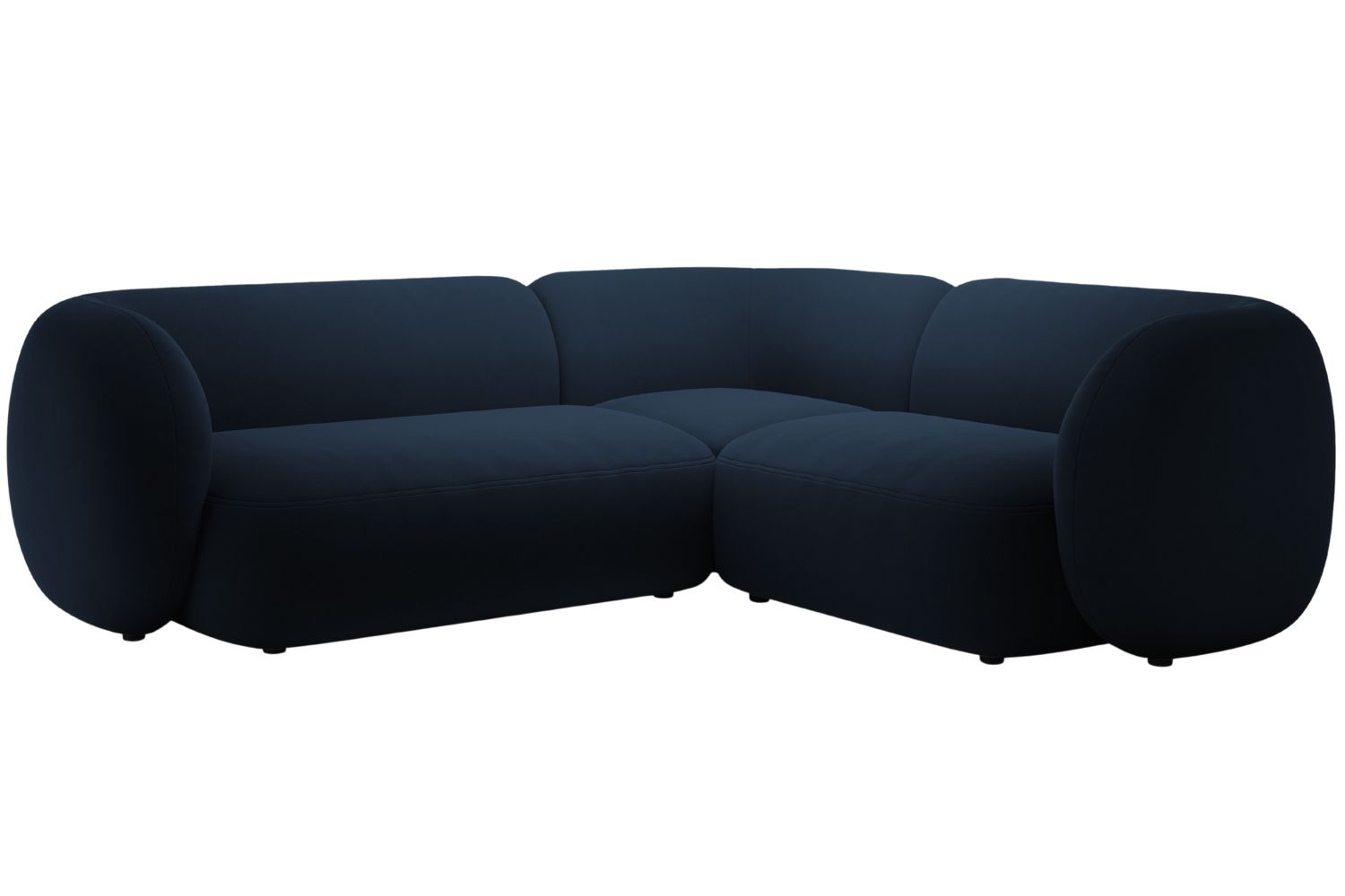 Micadoni Královsky modrá sametová rohová pohovka Kate 252 cm