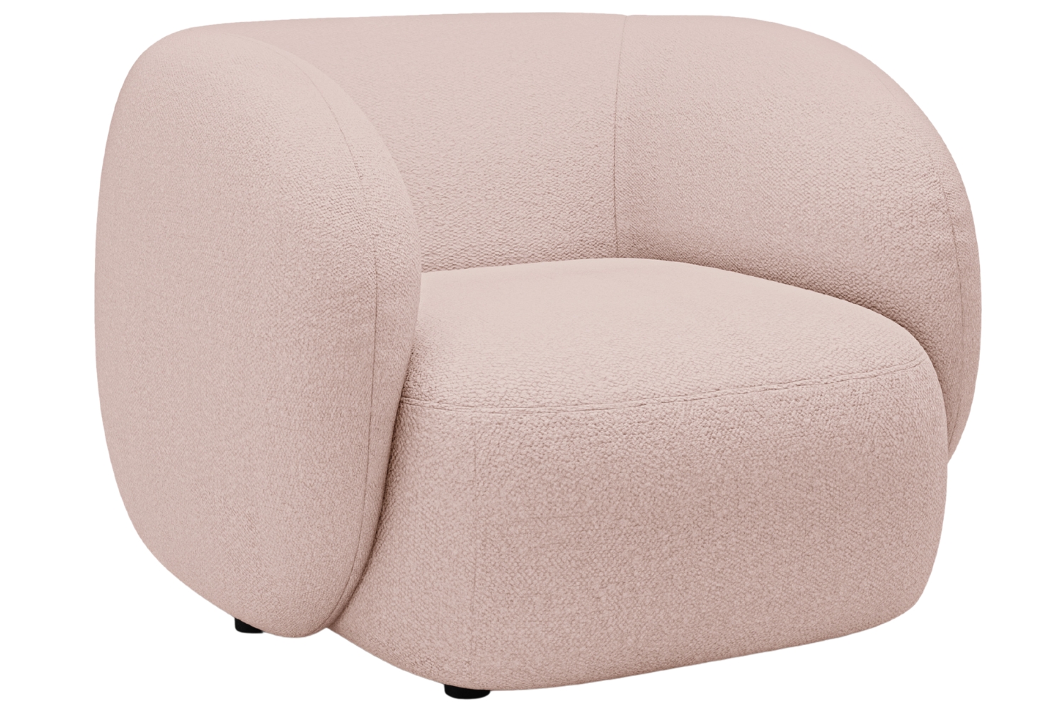 Micadoni Světle růžové bouclé křeslo Kate