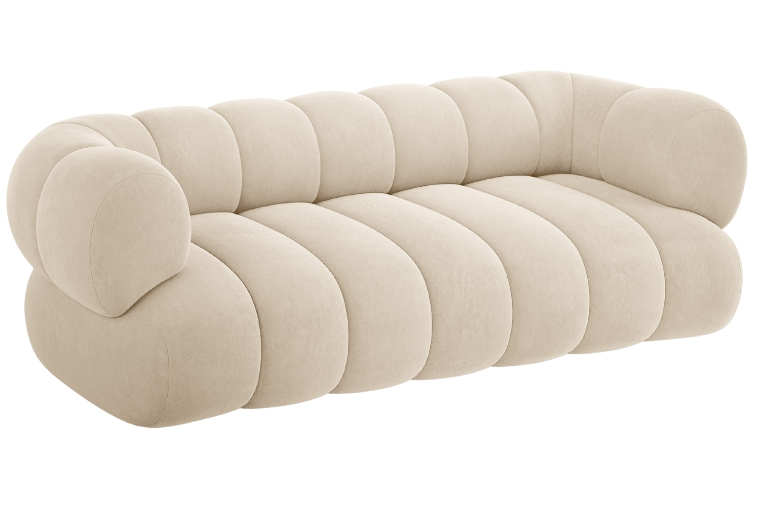 Cosmopolitan Design Světle béžová sametová trojmístná pohovka Koge 210 cm