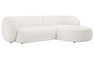 Micadoni Bílá bouclé rohová pohovka Kate 285 cm