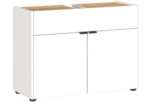 Germania Bílá umyvadlová skříňka Forano 80 x 34 cm s dubovým dekorem