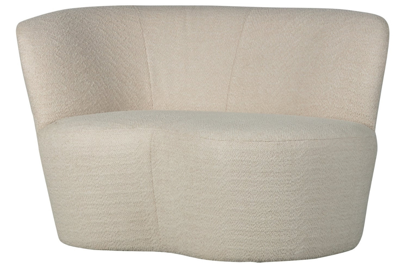 WOOOD Bílá bouclé lenoška Stone 112 cm