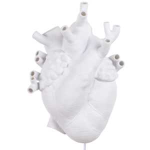 Seletti Bílé porcelánové nástěnné světlo Heart