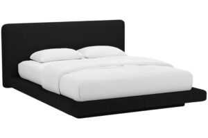 Micadoni Černá dvoulůžková postel Linea 200 x 200 cm