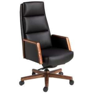 Angel Cerdá Černá koženková kancelářská židle No. 4214