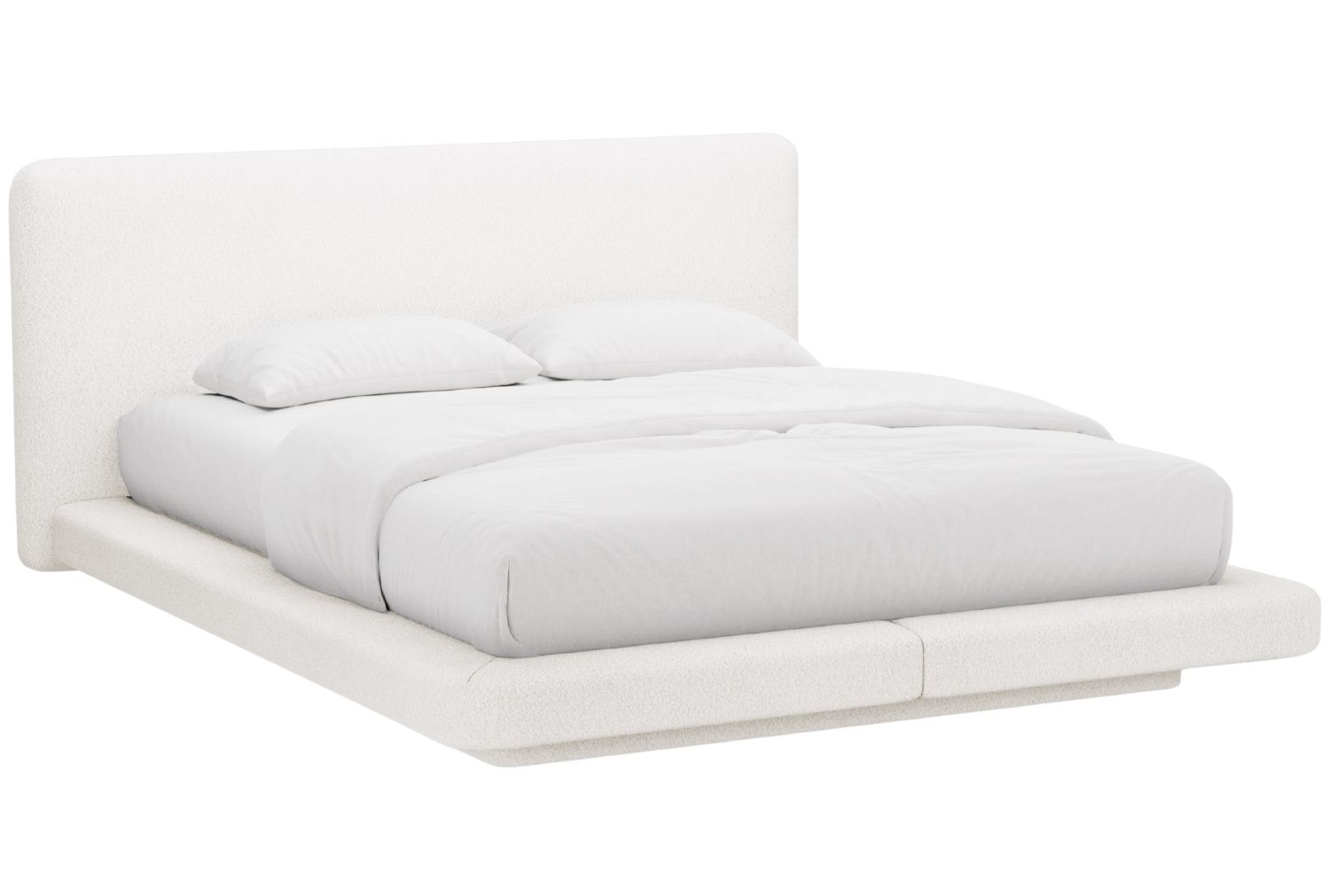 Micadoni Bílá bouclé dvoulůžková postel Linea 160 x 200 cm