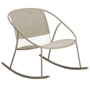 Kave Home Béžovošedé zahradní houpací křeslo Atrani s výpletem