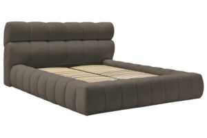 Bobochic Paris Hnědá bouclé dvoulůžková postel Mont-Blanc 160 x 200 cm s úložným prostorem