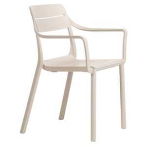 Nardi Béžová plastová zahradní židle Cassia s područkami