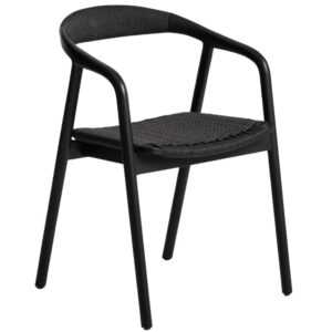 Kave Home Černá dubová židle Derile s výpletem