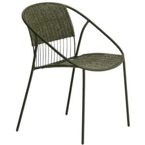 Kave Home Zelená zahradní židle Atrani s výpletem