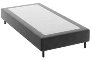 Micadoni Šedá sametová jednolůžková postel Whale 90 x 200 cm