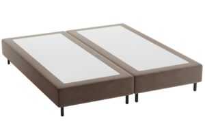 Micadoni Hnědá sametová dvoulůžková postel Whale 140 x 200 cm