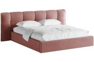 Micadoni Růžová sametová dvoulůžková postel Eric 160 x 200 cm s úložným prostorem