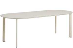 Kave Home Krémový zahradní stůl Erice 230 x 100 cm se skleněnou deskou