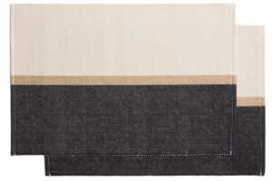 Kave Home Černo-béžový bavlněný set dvou prostírání Tari 35 x 30 cm