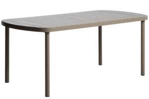 Kave Home Béžový kovový zahradní jídelní stůl Joncols 180 x 90 cm