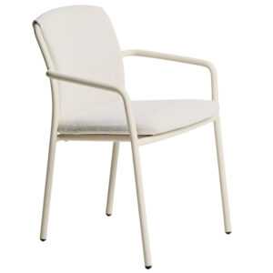 Kave Home Krémová hliníková zahradní židle Linosa s polštářem